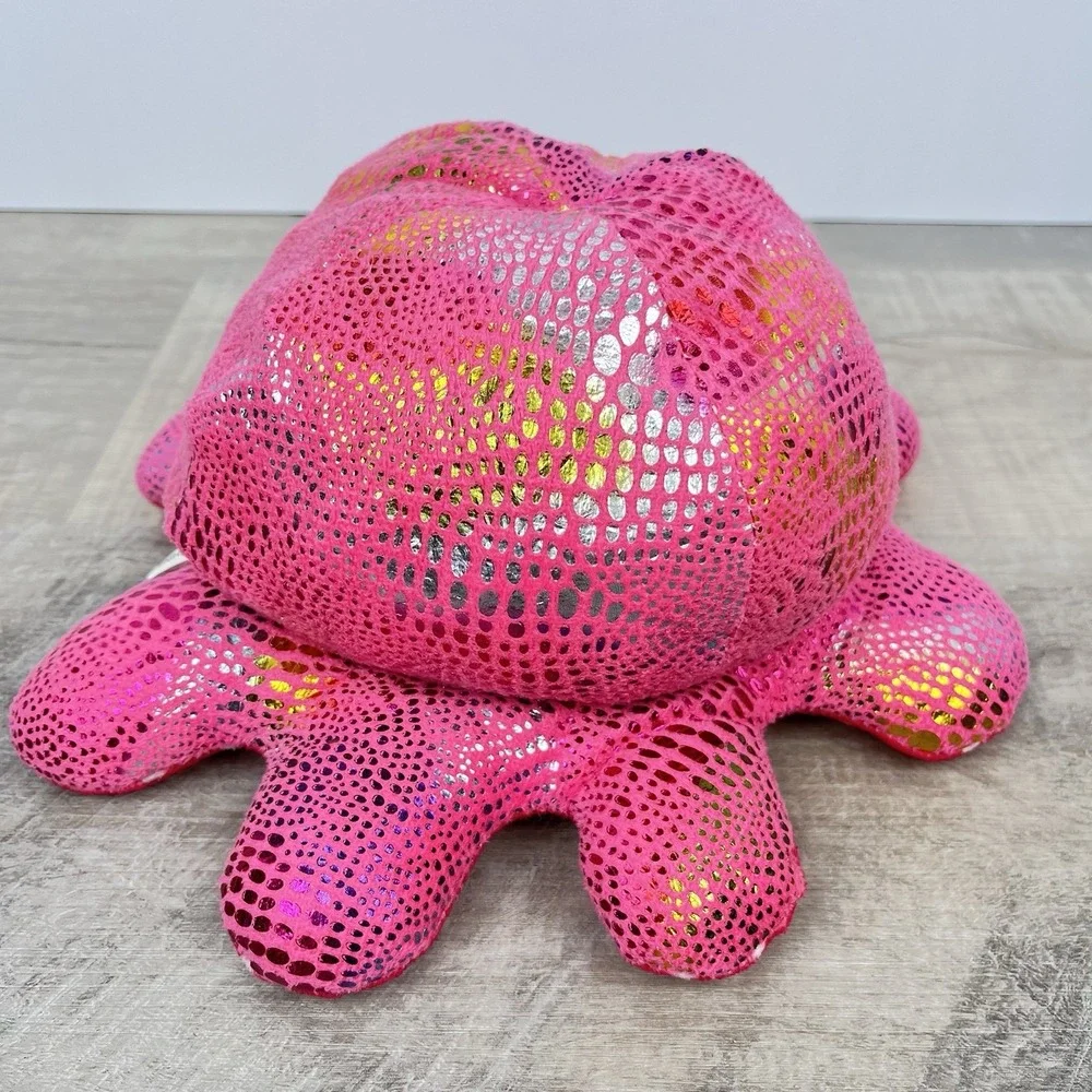 Reversible Happy Sad Angry Octopus Plush Rainbow Holographic Pink Polka Dots 10
